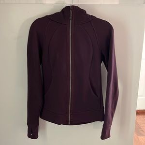 Lululemon Scuba Full-Zip Hoodie, Color Maroon/Aubergine. Size 6.